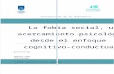 La Fobia Social, Un Acercamiento Psicológico Desde El Enfoque Cognitivo-conductual