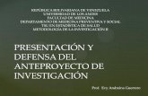 Presentacion y Defensa Del Proyecto de Investigacion