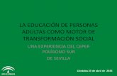 La educación de personas adultas como motor de transformación social