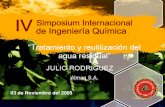 Simposium Internacional de Ingenieria Quimica.tratamiento y Reutilización Del Agua Residual”.2008.