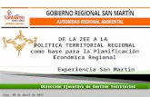 De la ZEE  a la Política Territorial Regional como base para la Planificación Económica Regional  -Experiencia San Martin