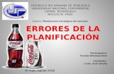 Errores de la Planificación Caso Coca Cola Zero