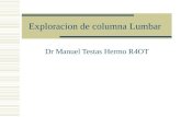 Exploracion de Columna Lumbar