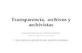 Trasparencia, Archivos y Archivistas Por Sara Gonzalez