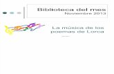 La Música de Los Poemas de Lorca. Noviembre 2013.