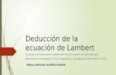Deducción de La Ecuación de Lambert