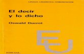 El Decir y Lo Dicho - Oswald Ducrot