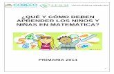 Qué y cómo deben aprender los niños y niñas en el Área de Matemática
