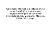 Goleman, Daniel, La Inteligencia Emocional