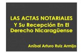 Las Actas Notariales Y Su Recepción En El Derecho Nicaragüense
