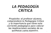 La pedagogía crítica, JHC segundo semestre G "A"