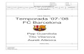 Programación 2007/2008 del Barcelona B (Pep Guardiola y Tito Vilanova)
