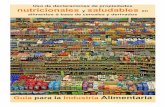 Guía para la Industria Alimentaria: Uso de declaraciones de propiedades nutricionales y saludables en alimentos a base de cereales y derivados