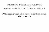 Benito perez galdos  memorias de un cortesano de 1915