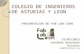 Presentación Fab Lab en Colegio Ingenieros Industriales de Asturias y León