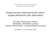Experiencia internacional sobre especialización del educador