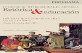 Programa IV Coloquio Internacional de Retórica "Retórica y educación"
