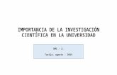 Importancia de La Inv. c. en La Universidad