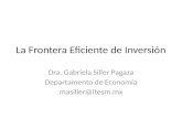 La Frontera Eficiente de Inversión Dra. Gabriela Siller Pagaza Departamento de Economía masiller@itesm.mx.