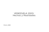 VENEZUELA 2003: Hechos y Realidades Enero, 2003 1 Salidas Constitucionales Venezuela, un país profundamente democrático Venezuela no es un país golpista.