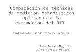 Comparación de técnicas de medición estadísticas aplicadas a la estimación del RTT Juan Andrés Negreira 22 de febrero de 2007 Tratamiento Estadístico de.