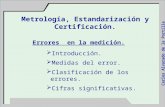 Carlos Alvarado de la Portilla  Introducción.  Medidas del error.  Clasificación de los errores.  Cifras significativas. Metrología, Estandarización.