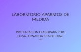 LABORATORIO APARATOS DE MEDIDA PRESENTACION ELABORADA POR: LUISA FERNANDA IRIARTE DIAZ. 10-2.