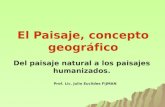 El Paisaje, concepto geográfico Del paisaje natural a los paisajes humanizados. Prof. Lic. Julio Euclides FIJMAN.