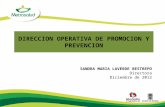 DIRECCION OPERATIVA DE PROMOCION Y PREVENCION SANDRA MARIA LAVERDE RESTREPO Directora Diciembre de 2012.