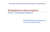 Estadística Descriptiva Tema I. Conceptos Básicos Fidel Reynoso Guerrero fe_reynoso@yahoo.es Escuela Nacional de Estadística e Informática.