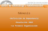 Génesis Definición de DependenciaDefinición de Dependencia Resolución 2069Resolución 2069 La Primera OrganizaciónLa Primera Organización.