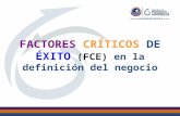 FACTORES CRÍTICOS DE ÉXITO (FCE) en la definición del negocio.