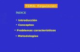 TEMA: Regulación ÍNDICE Introducción Introducción Conceptos Conceptos Problemas característicos Problemas característicos Metodologías Metodologías.