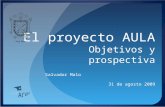 El proyecto AULA Objetivos y prospectiva Salvador Malo 31 de agosto 2009.