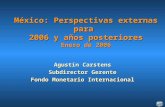 Agustín Carstens Subdirector Gerente Fondo Monetario Internacional México: Perspectivas externas para 2006 y años posteriores Enero de 2006.