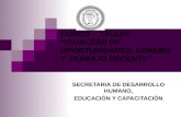 CURSO - TALLER “IGUALDAD DE OPORTUNIDADES, GÉNERO Y TRABAJO DECENTE” SECRETARIA DE DESARROLLO HUMANO, EDUCACIÓN Y CAPACITACIÓN.