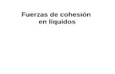 Fuerzas de cohesión en líquidos. Tanto los gases como los líquidos son fluidos, pero los líquidos tienen una propiedad de la que carecen los gases: tienen.