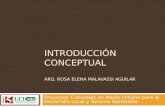 INTRODUCCIÓN CONCEPTUAL ARQ. ROSA ELENA MALAVASSI AGUILAR Proyectos Culturales en Medio Urbano para el Desarrollo Local y Turismo Sostenible.