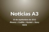 Noticias A3 10 de septiembre de 2012 Álvarez :: Cedillo :: Kunkel :: Stacy NSHS.