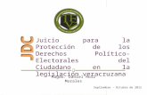 J Juicio para la Protección de los Derechos Político-Electorales del Ciudadano en la legislación veracruzana Magdo. Daniel Ruíz Morales Septiembre - Octubre.