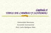 Capítulo 4 TIPOS DE CAMBIO Y SISTEMAS Universidad Americana Economía Internacional Prof. Carlos Rodríguez Báez.