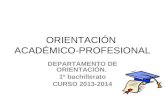 ORIENTACIÓN ACADÉMICO-PROFESIONAL DEPARTAMENTO DE ORIENTACIÓN. 1º bachillerato CURSO 2013-2014.