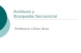 Archivos y Búsqueda Secuencial Profesora Lillian Bras.