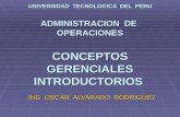 UNIVERSIDAD TECNOLOGICA DEL PERU ADMINISTRACION DE OPERACIONES CONCEPTOS GERENCIALES INTRODUCTORIOS ING. OSCAR ALVARADO RODRIGUEZ.