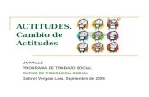 ACTITUDES. Cambio de Actitudes UNIVALLE PROGRAMA DE TRABAJO SOCIAL CURSO DE PSICOLOGIA SOCIAL Gabriel Vergara Lara. Septiembre de 2009.