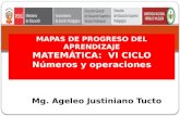 Mg. Ageleo Justiniano Tucto MAPAS DE PROGRESO DEL APRENDIZAJE MATEMÁTICA: VI CICLO Números y operaciones.