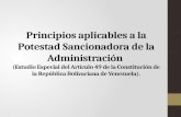 Principios aplicables a la Potestad Sancionadora de la Administración (Estudio Especial del Artículo 49 de la Constitución de la República Bolivariana.