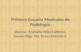 Primera Escuela Mexicana de Podología. Alumna : Marbella Yáñez Calderón. Asesor: Pdga. Ma. Teresa Preciado A.