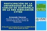 Armando Cáceres Facultad de CCQQ y Farmacia, Universidad de San Carlos de Guatemala PARTICIPACIÓN DE LA UNIVERSIDAD DE SAN CARLOS DE GUATEMALA EN LA RED.