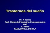 Trastornos del sueño Dr. J. Tomas Prof. Titular de Psiquiatría. Paidopsiquiatría UAB A. Rafael FAMILIANOVA SCHOLA.